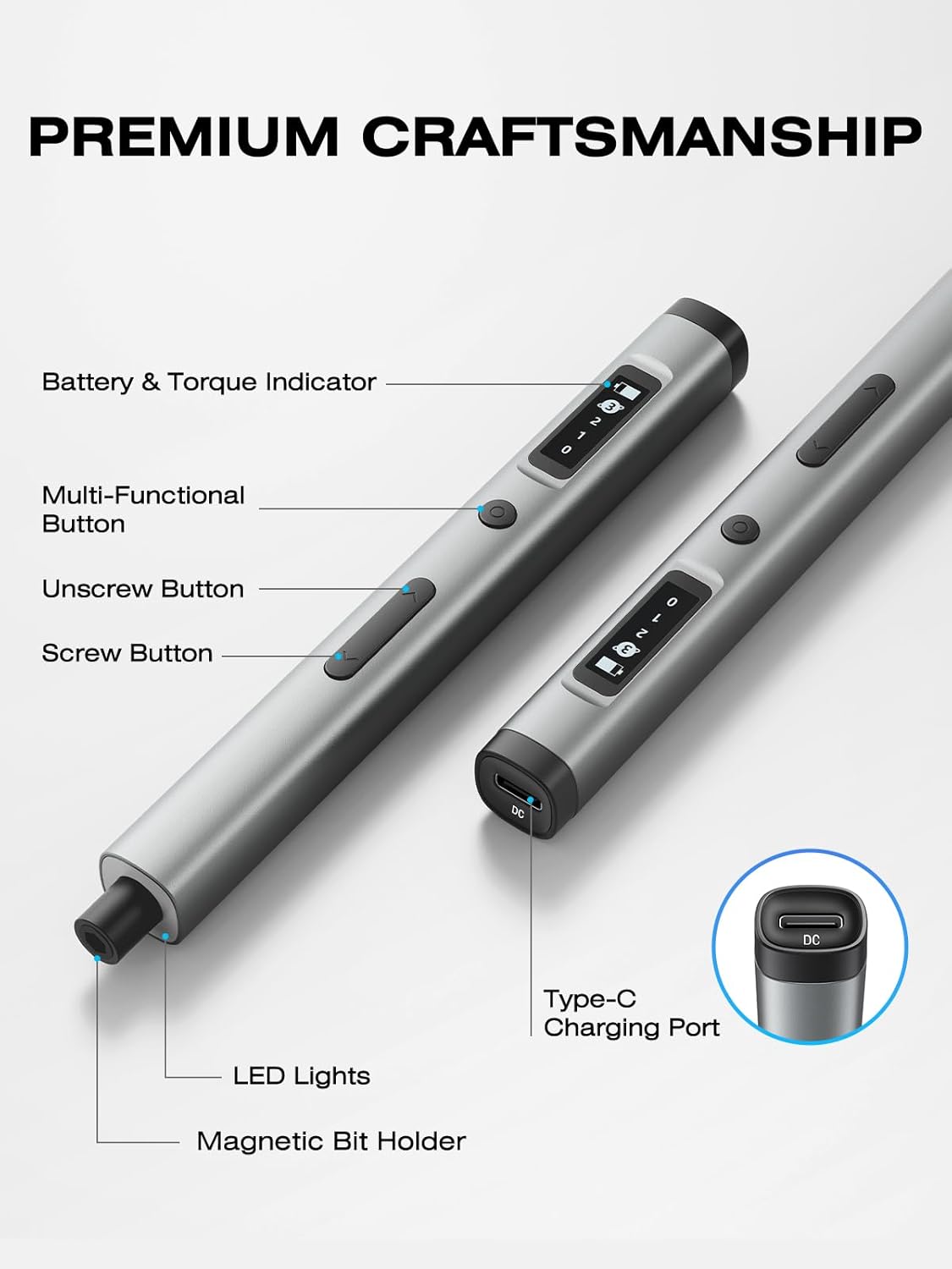 90-in-1 Mini Electric Screwdriver, SMOOTHARMOR Precision Screwdriver Set Cordless with 78 S2 Bits, 0.15-0.55 N.m Torque, Magnetic Storage, 500mAh, LED Light, Power Repair Tool Kit for Phone Laptop PS5