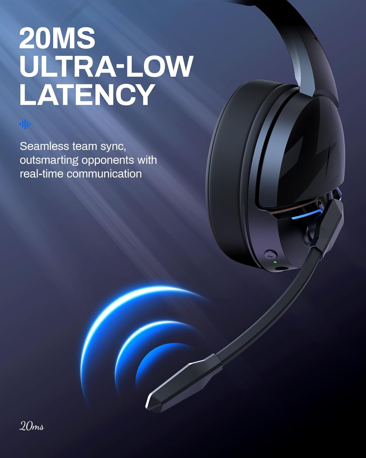 Acer 2.4GHz Flex Wireless Gaming Headset | Non-Stop 100H Battery | Dynamic 50mm Drivers | Clear Voice Mic | Bluetooth5.3, 3.5mm | Gaming Headphones for PC, PS4, PS5