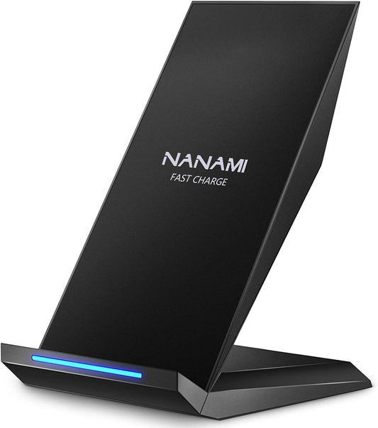 Fast Wireless Charger, NANAMI 15W Qi Certified Wireless Charging Stand Compatible iPhone 16/15/15 Pro/15 Plus/15 Pro Max/14/14 Pro/13/12, for Samsung Galaxy S25/S24/S23/S22/S21 and Qi-Enabled Phone