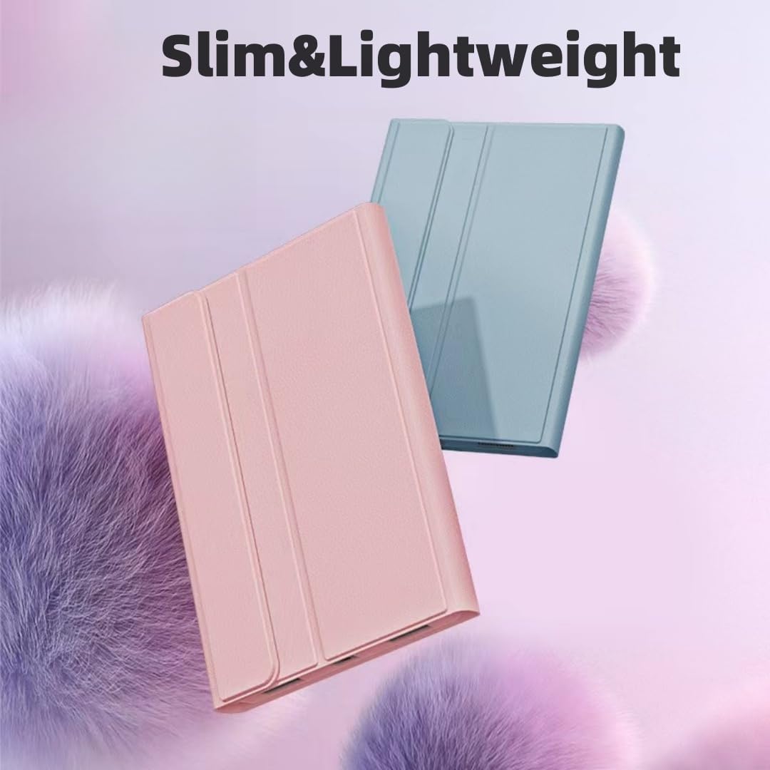 Keyboard Case for Galaxy Tab S10 Plus/S9 Plus/S9 FE Plus/S8 Plus/S7 Plus/S7 FE 12.4 Inch, 7 Color Rainbow Backlight Detachable Magnetic Keyboard Cover with S Pen Holder,Mint Green