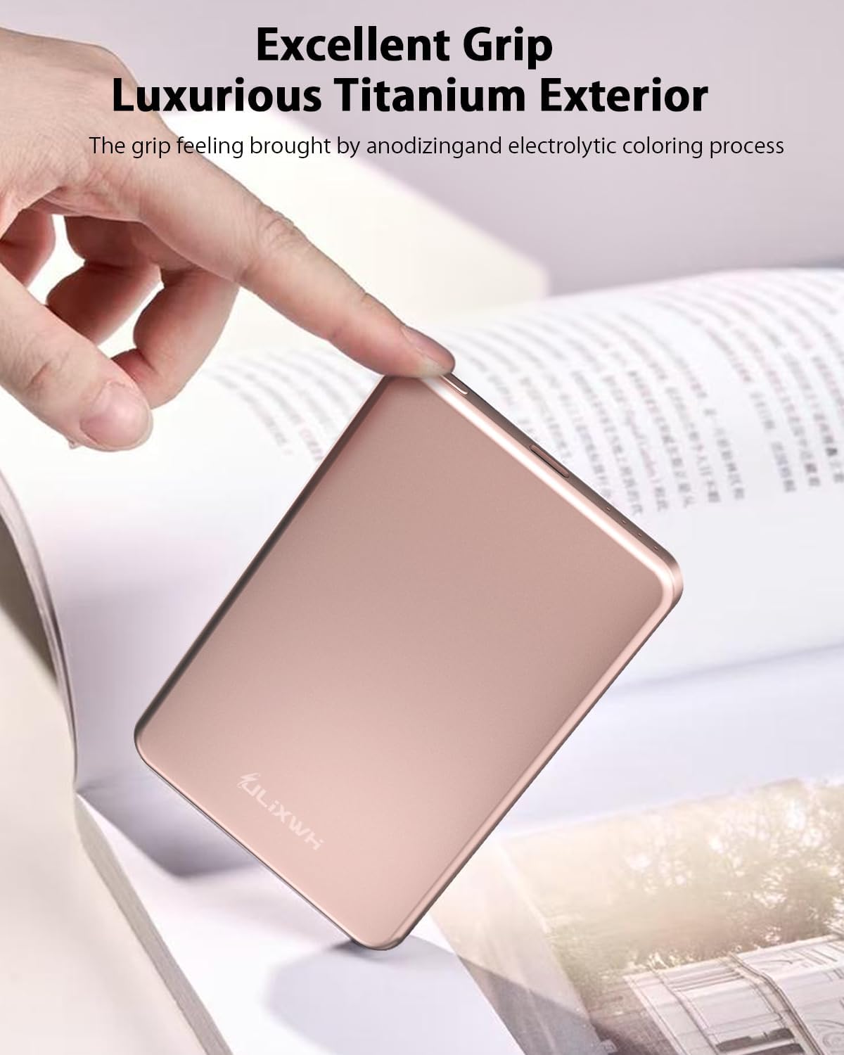 [0.3" Ultra Slim] [Alloy-Made] ULiXWH for Magsafe Portable Charger for iPhone, 2025 Upgrade 5000mAh Fast Charging Magnetic Power Bank, Wireless Battery Pack for iPhone 16 15 Pro Max 14 13 12, Pink