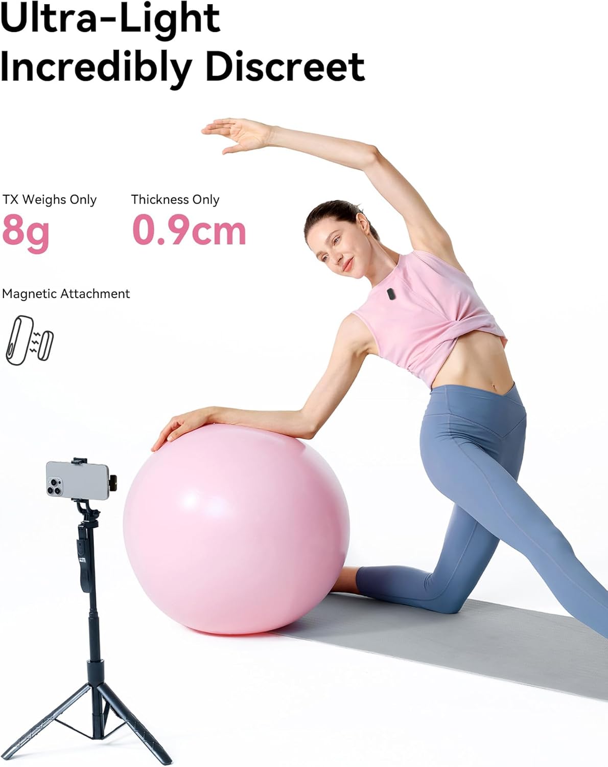 Hollyland Lark A1 Wireless Mini Microphone for iPhone & Android, 48kHz/24-bit, 3-Level Intelligent Noise Cancel, Microphone for YouTube, Podcast, Vlogging (Black, 2TX + 2RX + Charging Case)