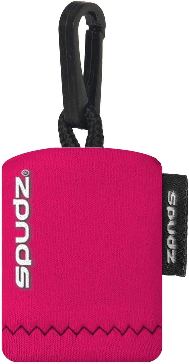 SPUDZ Classic Microfiber Lens Cleaner – Clip-On Pouch, Washable – for Binoculars, Scopes, Glasses, Screens | Pink, 6 x 6 Inch (3-Pack)