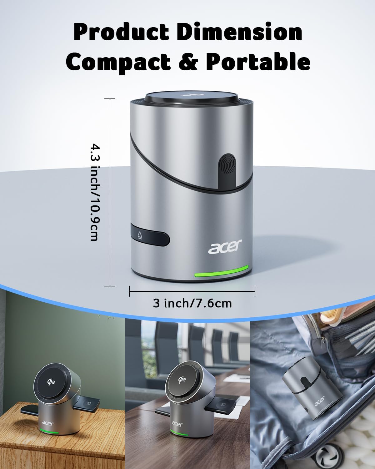 Acer 3 in 1 Charging Station for Apple - Qi2 15W iPhone Wireless Charging Station, Magsafe Charger Stand for iPhone 16 15 14 13 12 - Apple Watch - Airpods Series (Charger & USB-C Included)