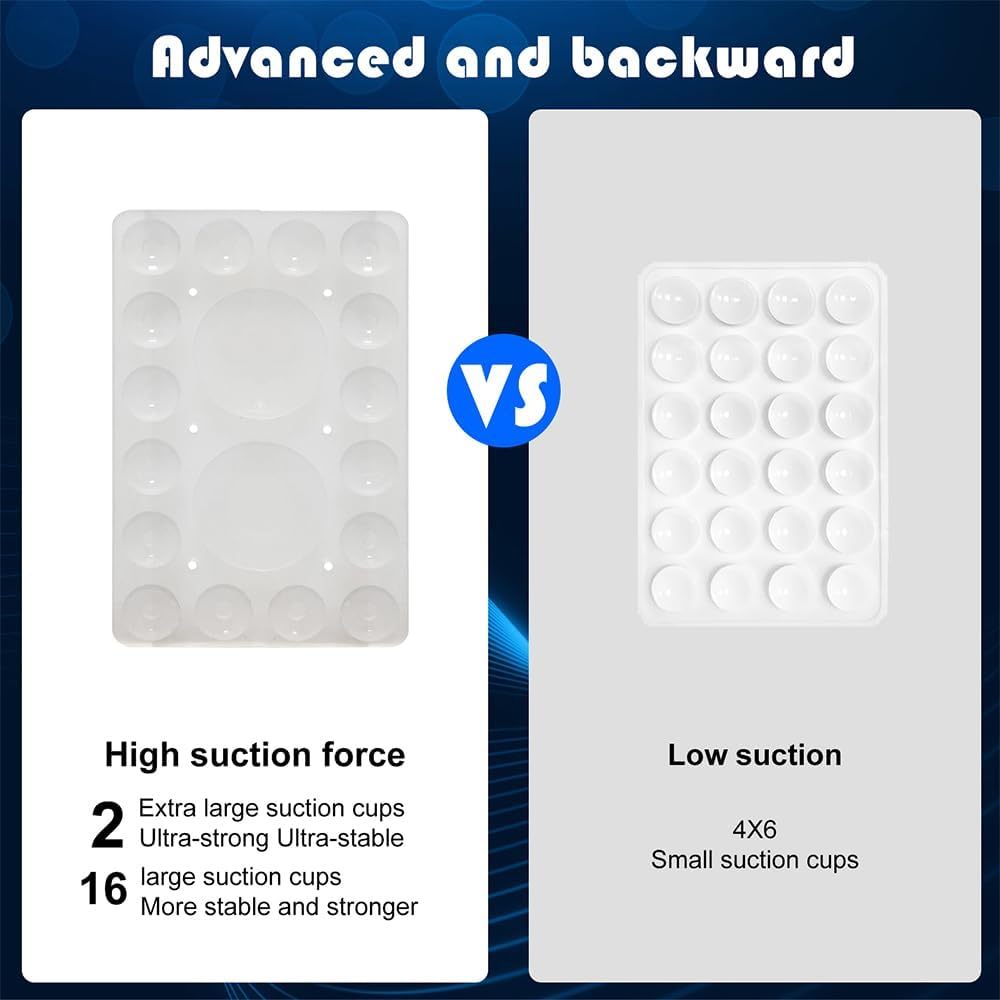 Silicone Suction Phone Holder Mount, Adhesive Accessory for iPhone and Android, Hands-Free Mirror Shower Holder for TikTok Videos and Selfies (Transparent, Single Sided)