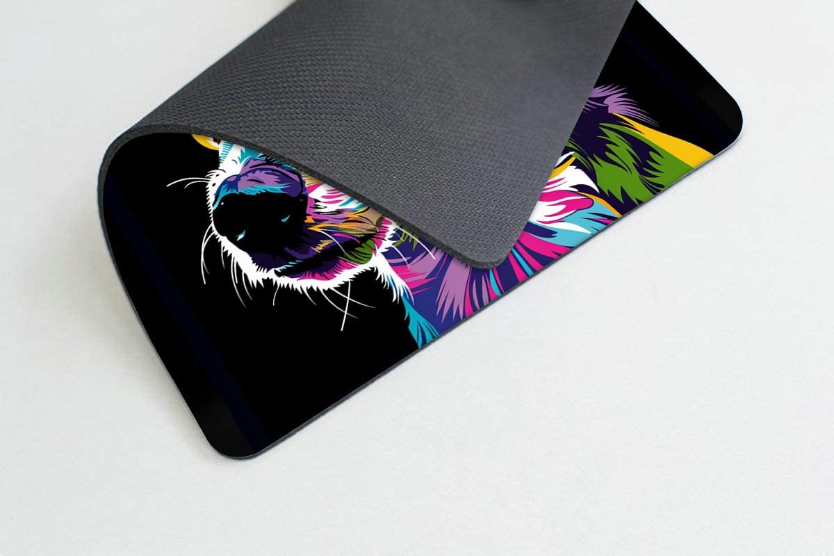 Square Mouse Pad Colorful Dog Portrait-5,Gaming Mouse Pads for Desk,Soft Computer Waterproof Non-Slip Mouse Mat