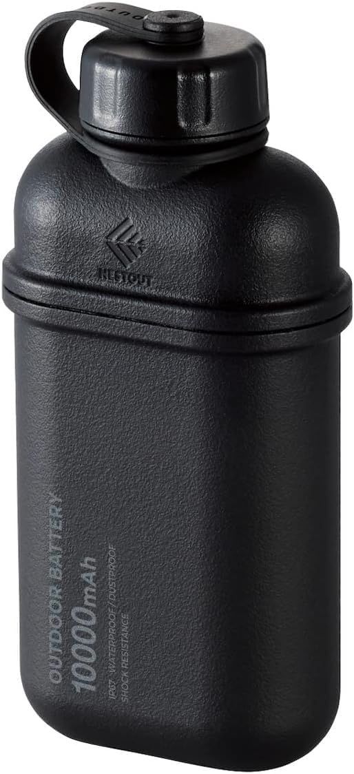 ELECOM NESTOUT Rugged Power Bank, 10000mAh Outdoor Battery Charger, 20W USB-C Fast Charging PD, Waterproof IP67, Durable Shockproof, Battery Pack for iPhone Hiking Travel Camping (Black, 10000mAh)