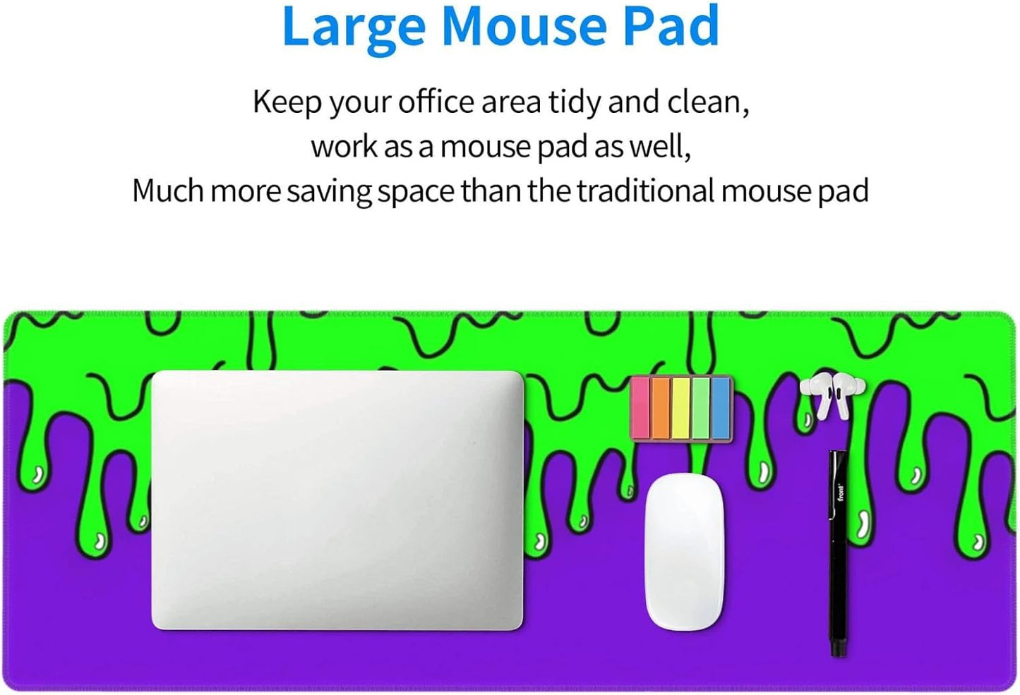 Gaming Mouse Pad Abstract Dripping Design Desk Mat Desk Pad Large Gaming Mouse Pad E-Sports Office Keyboard Pad Computer Mouse Non-Slip Computer Mat Gift for Teen Boyfriend Girlfriend