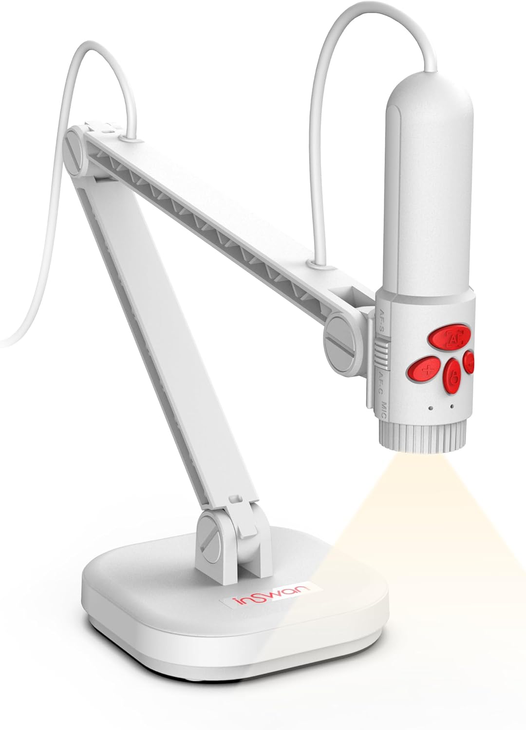 INS-3 Handheld Webcam/USB Document Camera for Classroom, Built-in Mic, Light, Auto Focus, Windows, Mac OS, iPad OS, Chromebook for Close-up Demo, Distance Learning, Web Conferencing, IWBs