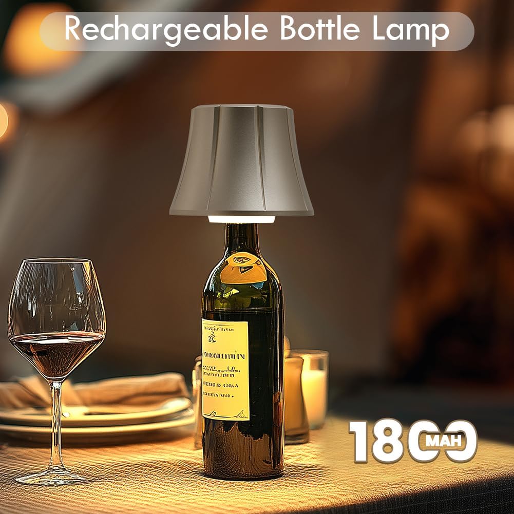 WILIT Wireless Bottle Lamp Shades for Table Lamps, Bottle Lights for Liquor Bottles, Touch Lamps for Kitchen Dinning Picnic,Home Bar Decorations, Modern Wine Bottle Lights, Gifts for Men Women