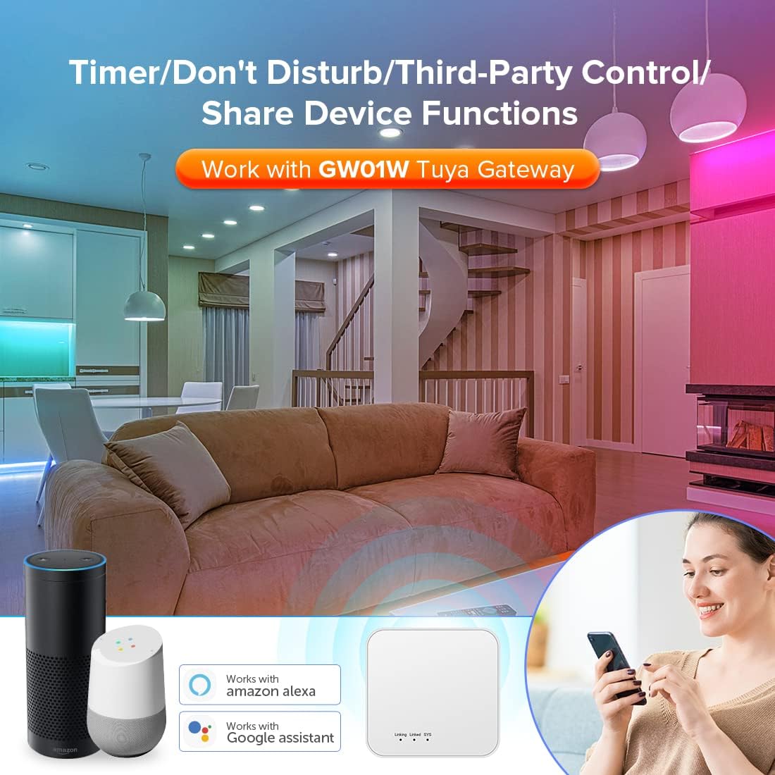 BTF-LIGHTING C03RF Tuya Controller Support PWM 5050SMD FCOB COB RGB (+ R G B) 4pin LED Strip String Support with WR01RF RC03RFB RF Remote DC5V/DC12V/DC24V Max 12A Indoor Use Only(NO Remote NO Power)