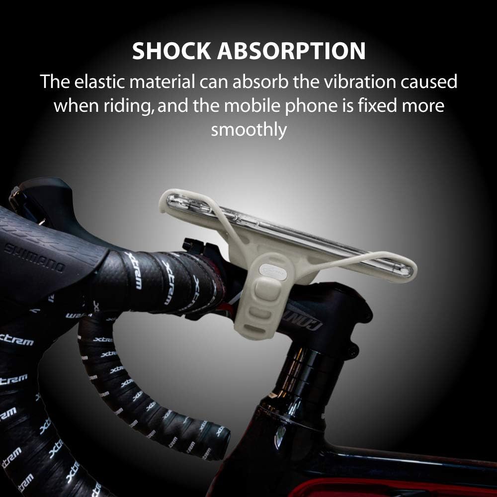 BONE Bike Tie Pro 3, Bike Cell Phone Mount for Stem, Scratch-Free Silicone Holder with Shock-Absorbing Design, Universal Cycling Phone Holder Compatible with Most Smartphones (Gray - Stem)