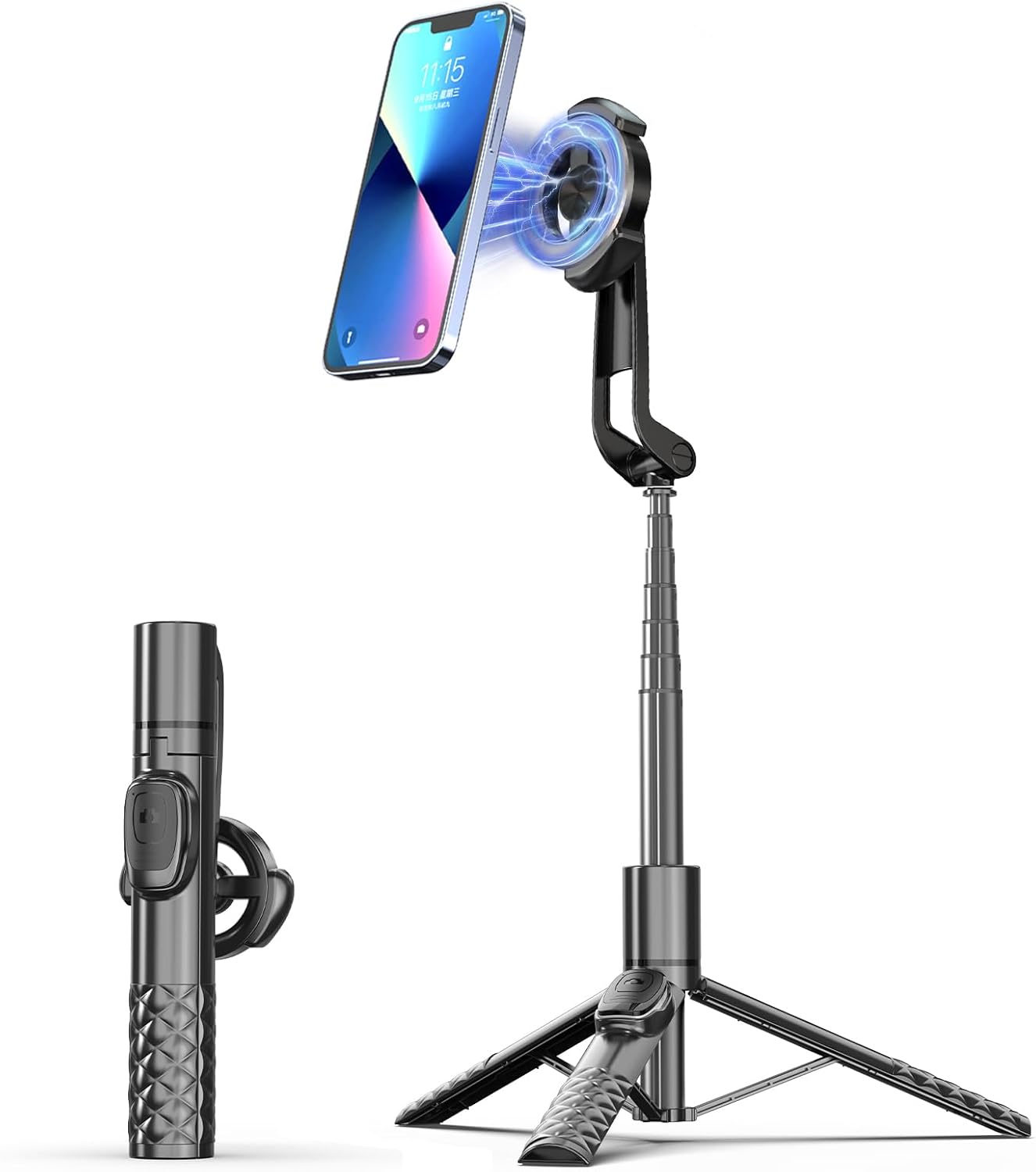 Tripod for iPhone, Selfie Stick for iPhone with Remote, Phone Tripod for Recording,Compatible with All Cell Phone and Camera, A67P-C (52")