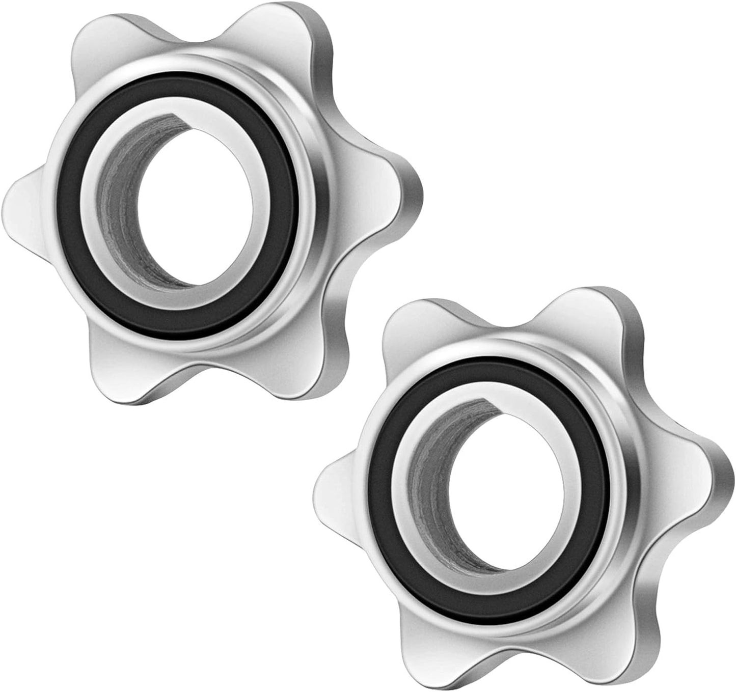 Lamoutor 2Pcs Anti-Slip Hex Nut Collar Screw for Barbell Dumbbell Weight Lifting