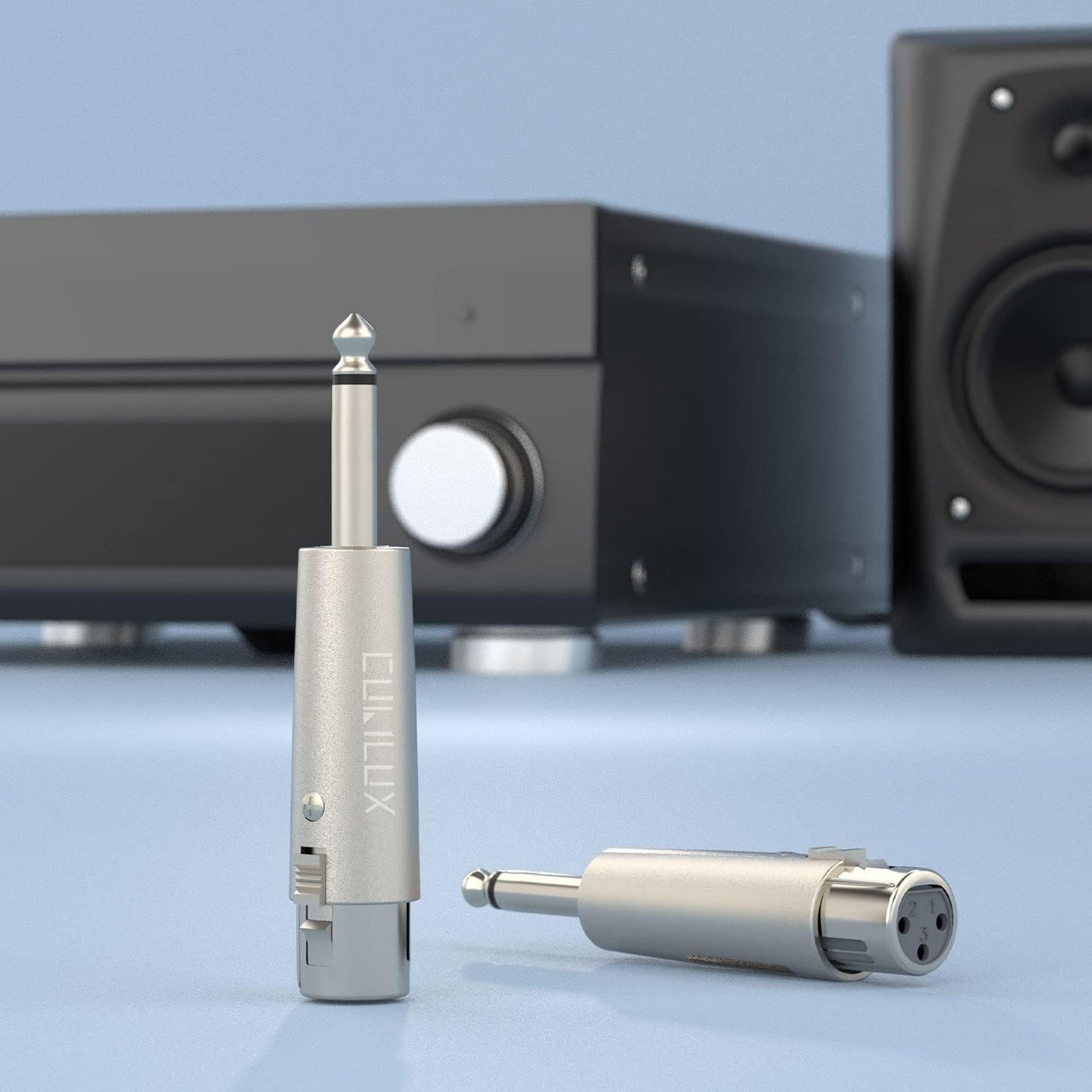 Cubilux Unbalance XLR Female to 1/4” TS Male Converter, XLR to 6.35mm(Quarter Inch) TS Mono Adapter for Guitar, Keyboard, Drum, Microphone, Power Amplifier, Mixer, Karaoke System, Speaker, 2-Pack