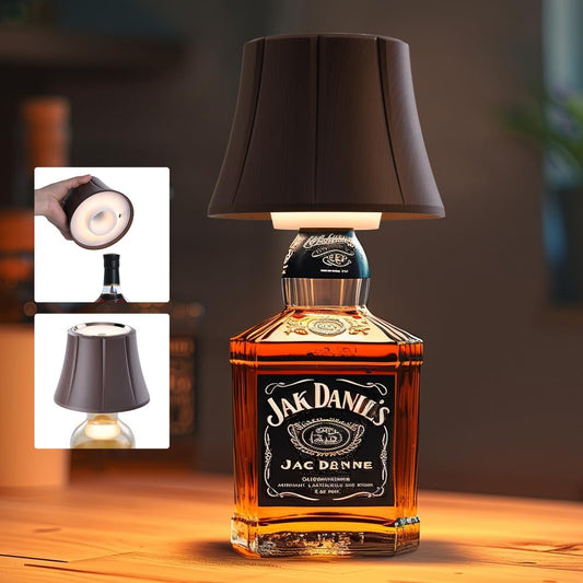 WILIT Wireless Bottle Lamp for Liquor Bottles, 3-Level Brightness Cordless Lamp Shades for Table Lamps, Battery Operated Night Light for Bedroom, Bar Decor, Living Room, Women Gifts, Gifts for Men