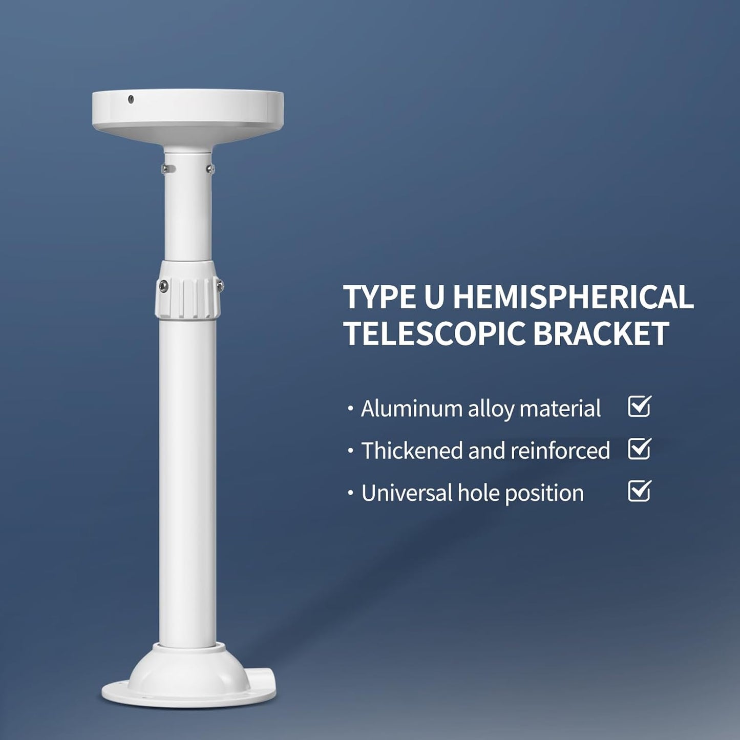 ZT-NET Extendable Pole Mount for Security Surveillance Cameras, Ceiling/Wall Mounting Bracket for Bullet Camera,Solid Metal (11.8-23.6 inch)