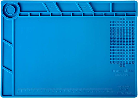 Kaisi S-140 Magnetic Insulation Silicone Soldering Mat, Heat Resistant Work Mat 932F for Repair Electronics, Phone, Soldering Iron, Gun, BGA, Workbench, Size: 13.8 x 9.8 inch