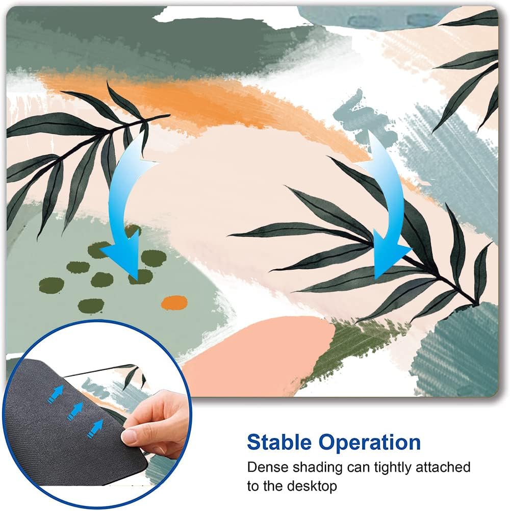 Mouse Pad, Premium-Textured Mouse Mat, Non-Slip Rubber Base Mousepad for Laptop, Computer & PC,9.5×7.9 in,Abstract Morandi Plants