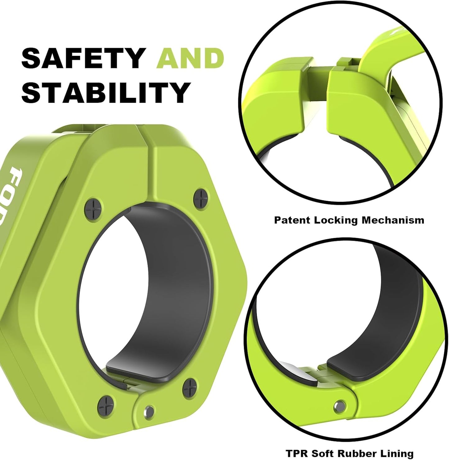 Magnetic Barbell Clamps 2 Inch Olympic – Quick Release Barbell Collars with Anti-Slip TPR Lining | Heavy Duty Weight Clips for Bars for Pro Gym Equipment