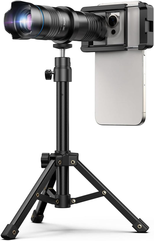 MIAO LAB 28X HD Telephoto Lens for iPhone Pro Max/Samsung/Android | High Power Zoom Camera Lens with Tripod Mount, Universal Smartphone Compatibility
