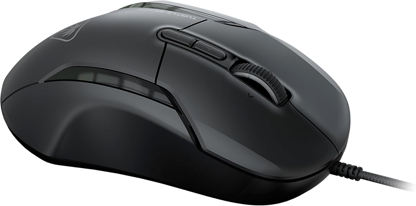 Turtle Beach Kone II – Wired Ergonomic RGB Gaming Mouse, 26K DPI Optical Sensor, 100M Click Life Optical Switches, 23 Customizable Inputs, 4D Scroll Wheel, Pure PTFE Glides - Ash Black