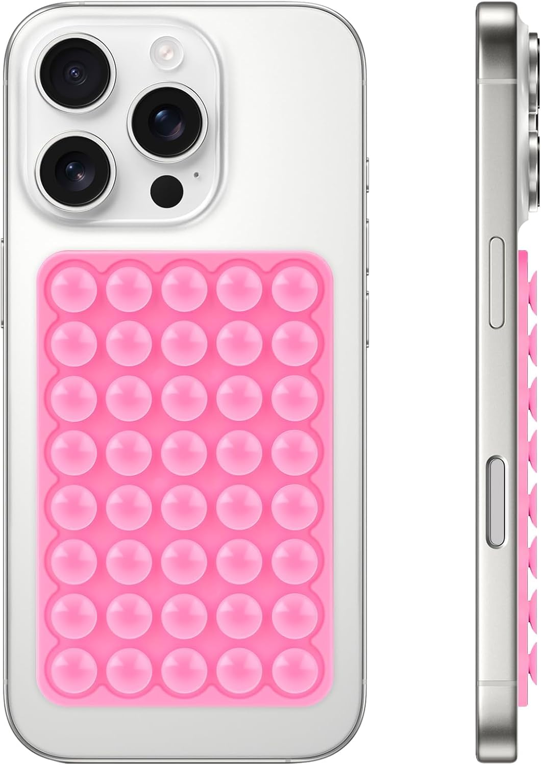 Silicone Suction Phone Case Mount, Non Slip Suction Cup Phone Mount, Phone Accessories Holder for Selfies and Videos, Silicon Adhesive Phone Stand Sticky for Cell Phone Pink