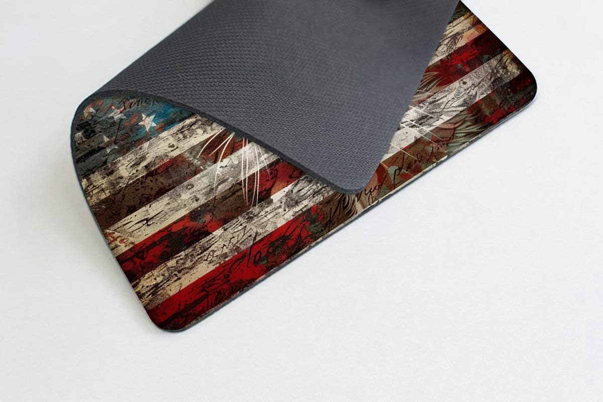 Square Mouse Pad Colorful Cat and National Flag-3,Gaming Mouse Pads for Desk,Soft Computer Waterproof Non-Slip Mouse Mat