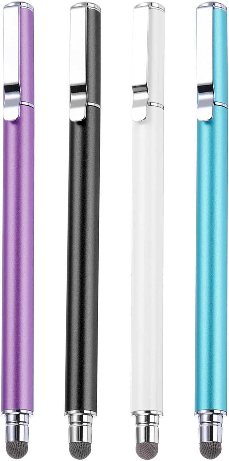 MECCANIXITY 4pcs Stylus Pens for Touch Screens Universal Capacitive Stylus Pencil Sensitivity for Phone Tablet Touch Screen Device,Black Blue Purple White