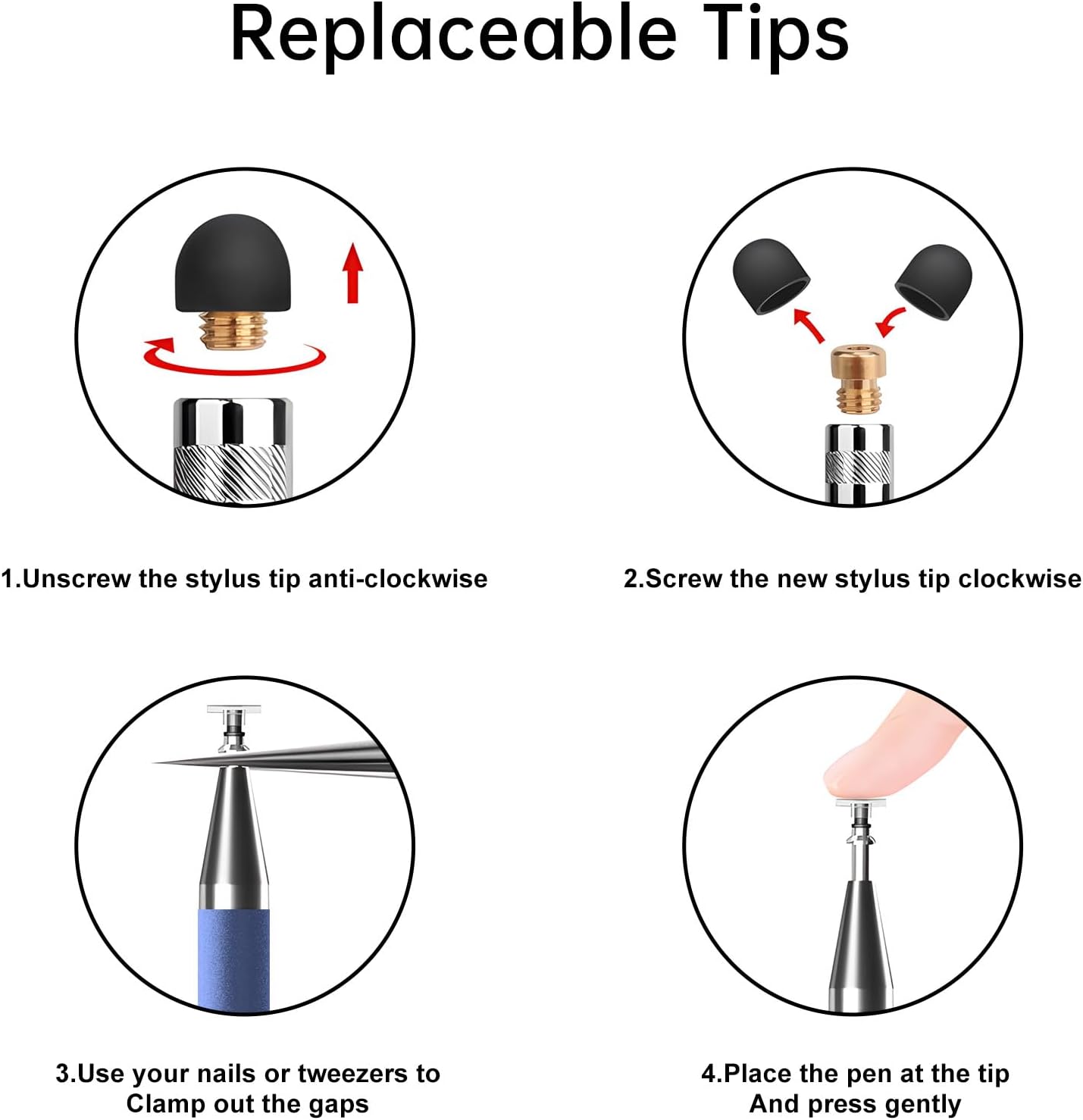 Bopomofo Stylus (5 Pcs),2-in-1 Stylus Pen for Touchscreen, High Precision and Sensitivity, Suitable for iPhone/ipad/Android Tablets, Compatible with All Touch Screens,Blue