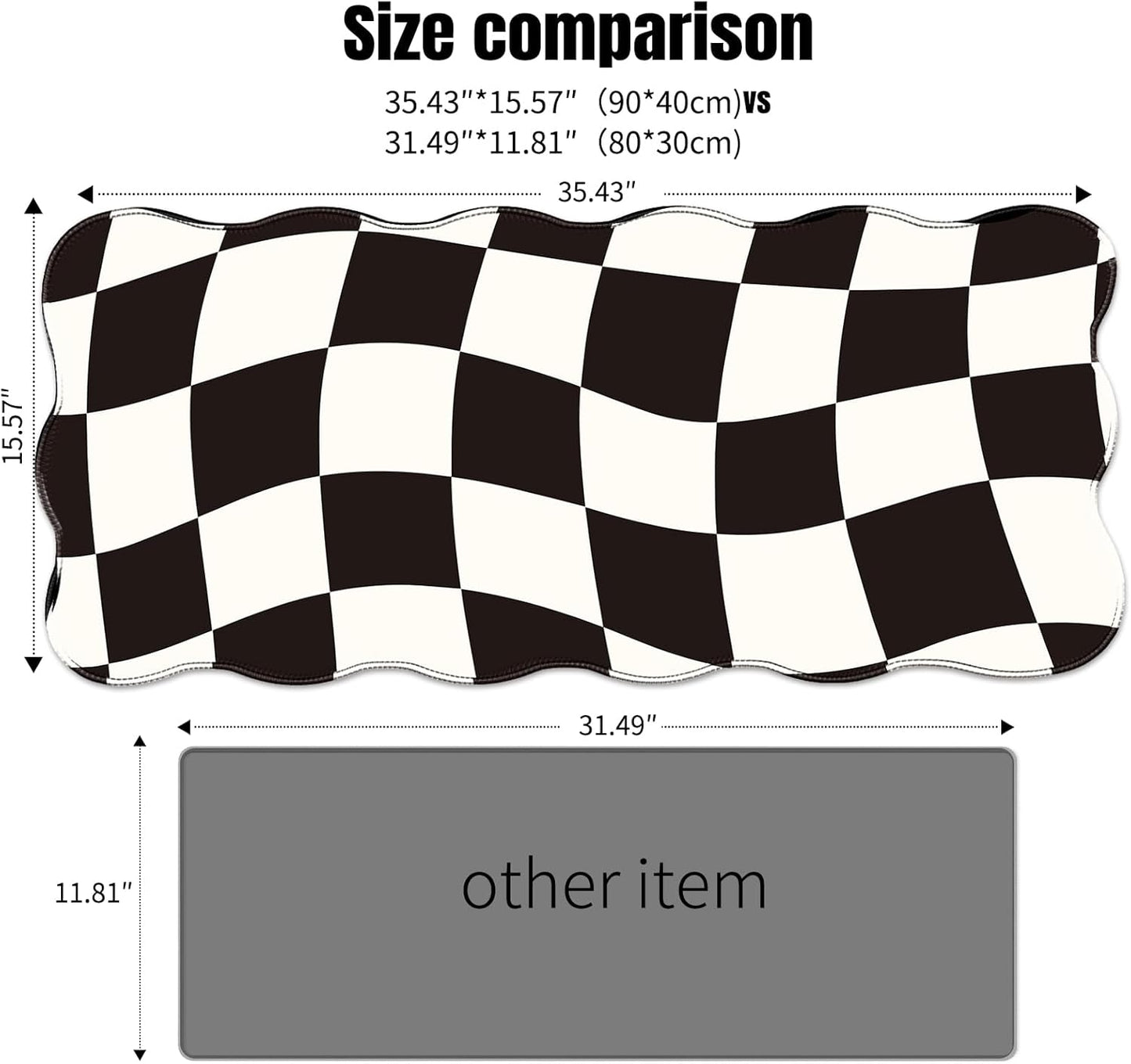 Galdas Gaming Mouse Pad XXL XL Large Long Extended Big Mousepad Non-Slip Rubber Keyboard Mouse Pad with Stitched Edges for Laptop Home Office (35.43x15.75x0.08 Inch)