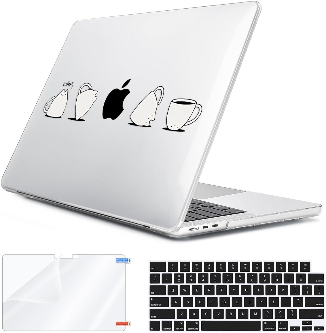 for 2025 2024 2023 2022 MacBook Air 13 inch Case M4 A3240 M3 A3113 M2 A2681 with Touch ID& 13.6" Liquid Retina Display, Plastic Hard Shell&Keyboard Cover&Screen Film&Webcam Cover, Cups