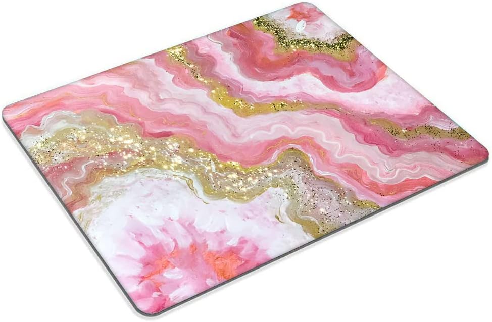 Dazzling Geode Pink Gold Marble Mouse pad Customized Mousepad Non-Slip Rubber Base Mouse Pads for Computers Laptop Office Desk Accessories Mouse pad