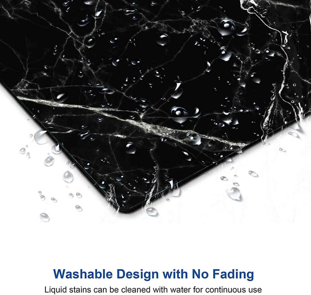 Black Marble Mouse Pad, White Texture Marble Mouse Pad Custom Design, Square Waterproof Mouse Pad Non-Slip Rubber Base MousePads for Office Laptop, 9.5 inch x7.9 inch x0.12 inch Inch