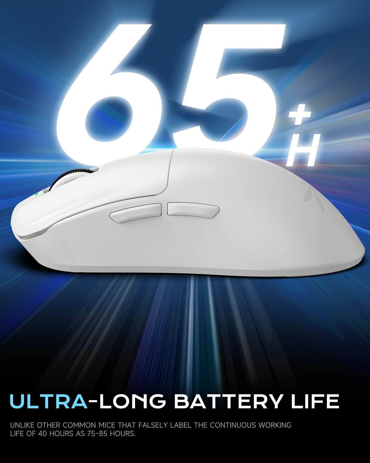VGN Dragonfly F1 Pro Wireless Gaming Mouse - 49g Ultra-Lightweight, 26K DPI Optical Sensor, 6 Programmable Buttons, 65Hrs Battery, Esports Grade - Classic White