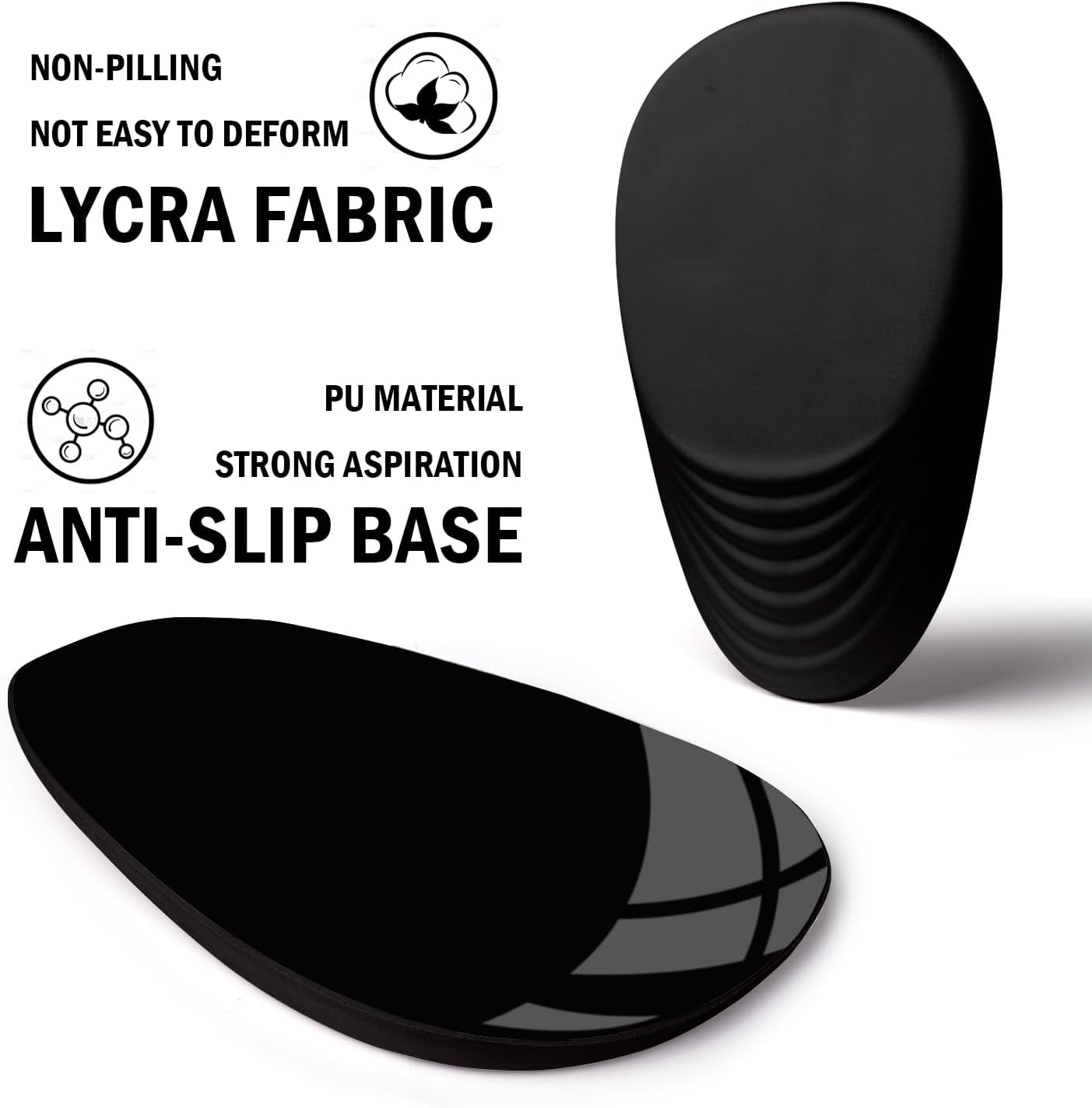 Ergonomic Mouse Pad with Wrist Rest Support, Entire Memory Foam with Non-Slip PU Base, Wireless, Black
