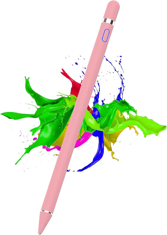 DOGAIN Active Stylus Pen for Touchscreen, iPad Pencil 1.5mm Fine Point Pen, Digital Pens Rechargeable for Tablet, Stylus Pens Compatible with iPad Air/Mini/Pro/Android/iPhone and Most Device - Pink