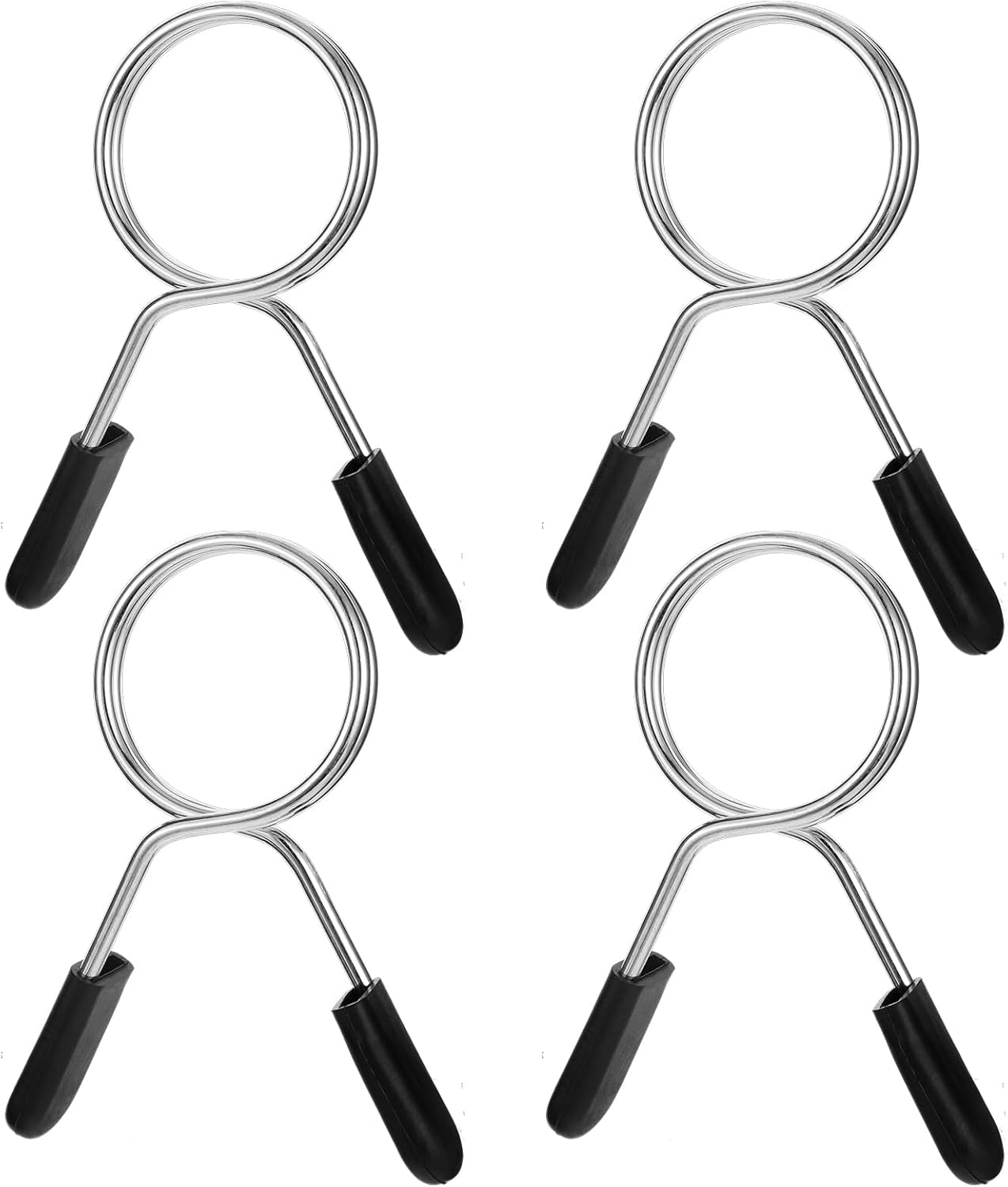 simarro 2 Inch Barbell Clamps, 4 Pcs Weight Barbell Clips, Olympic Barbell Spring Lock Collars, Barbell Handle Locking Clip for Strength Training Gym Fitness Training Accessories
