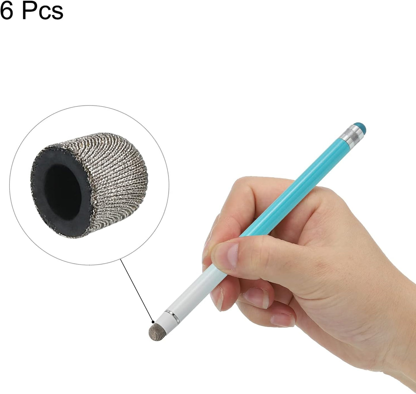 MECCANIXITY 6pcs 6.5mm Stylus Pen Fine Tips Conductive Fiber Capacitive Touch Screen Pens Tip Universal Replacement
