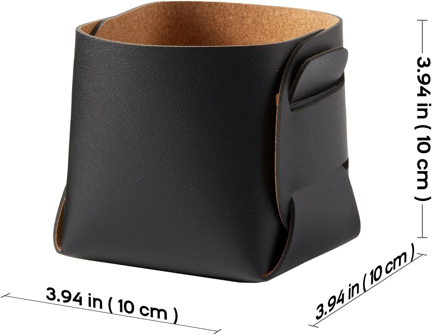 HOMIEAZICOZI 2-Pack Cork Leather Desk Accessories Storage - Pencil Pen Holder - Makeup Brush Holder Organizer - Stylish Addition to Home Decor (Black)