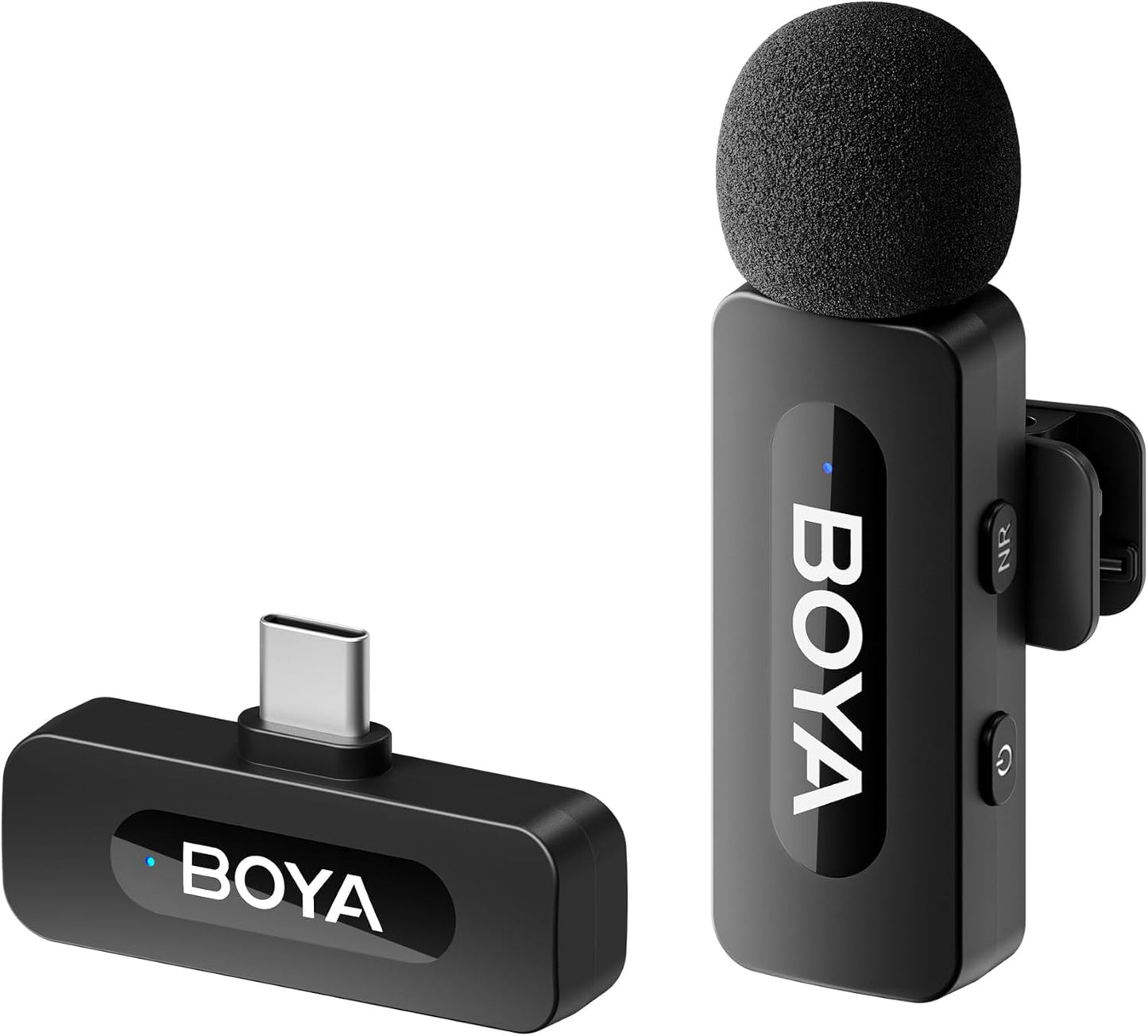 BOYA BY-V10 USB-C Wireless Lavalier Microphone for iPhone16/15 Android, Type-C Smartphone Laptop, Noise Canceling, Mini Clip-on Microphone for YouTube, Podcast, Facebook, TikTok Vlogging Recordings