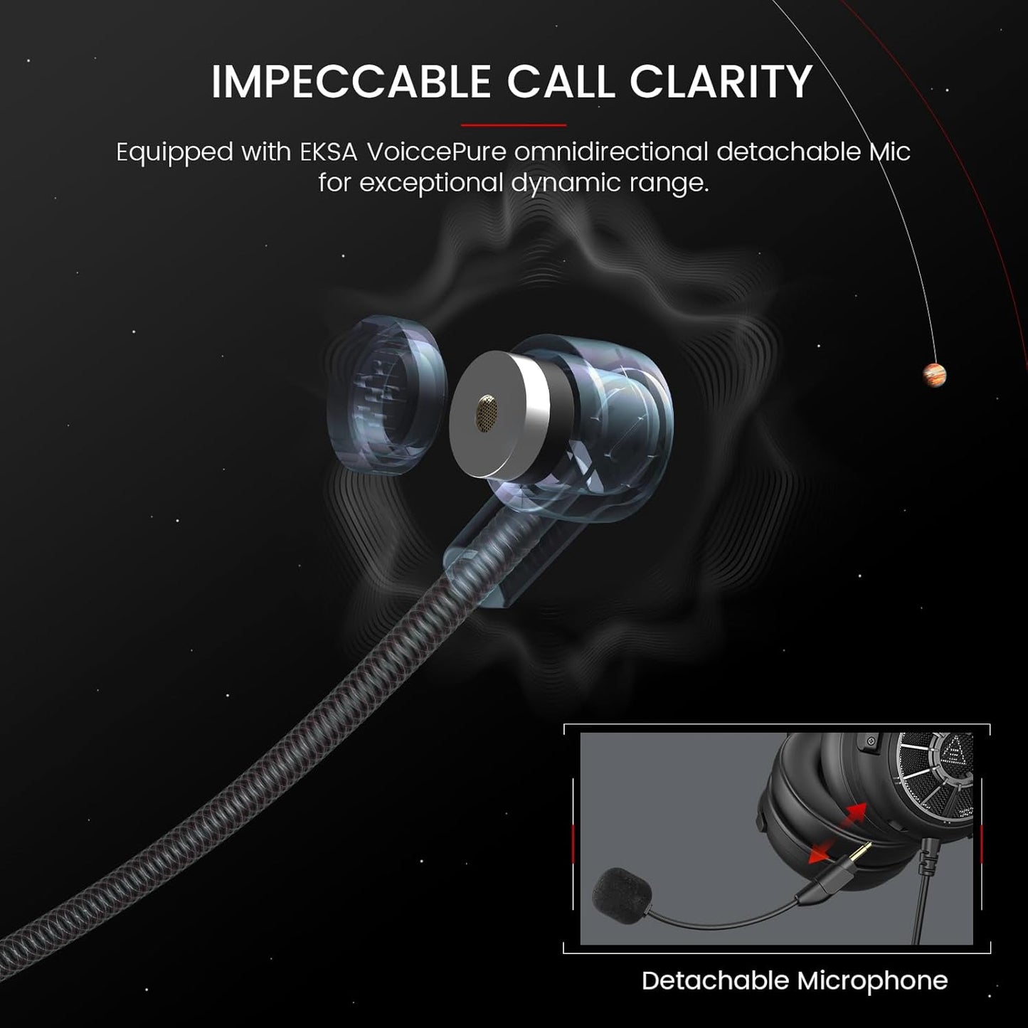 EKSA StarEngine S Gaming Headset for PC, PS4, PS5, Switch, Xbox One, Xbox Series X/S-Wired Gaming Headphones with Detachable Noise Cancelling Mic, 50mm Drivers, 3.5mm Over-Ear Computer Headphones