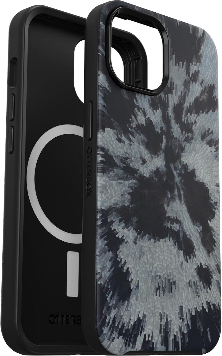 OtterBox iPhone 16e, 15, 14, & 13 Symmetry Series Case - Burnout Sky (Black), Snaps to MagSafe, Ultra-Sleek, Raised Edges Protect Camera & Screen