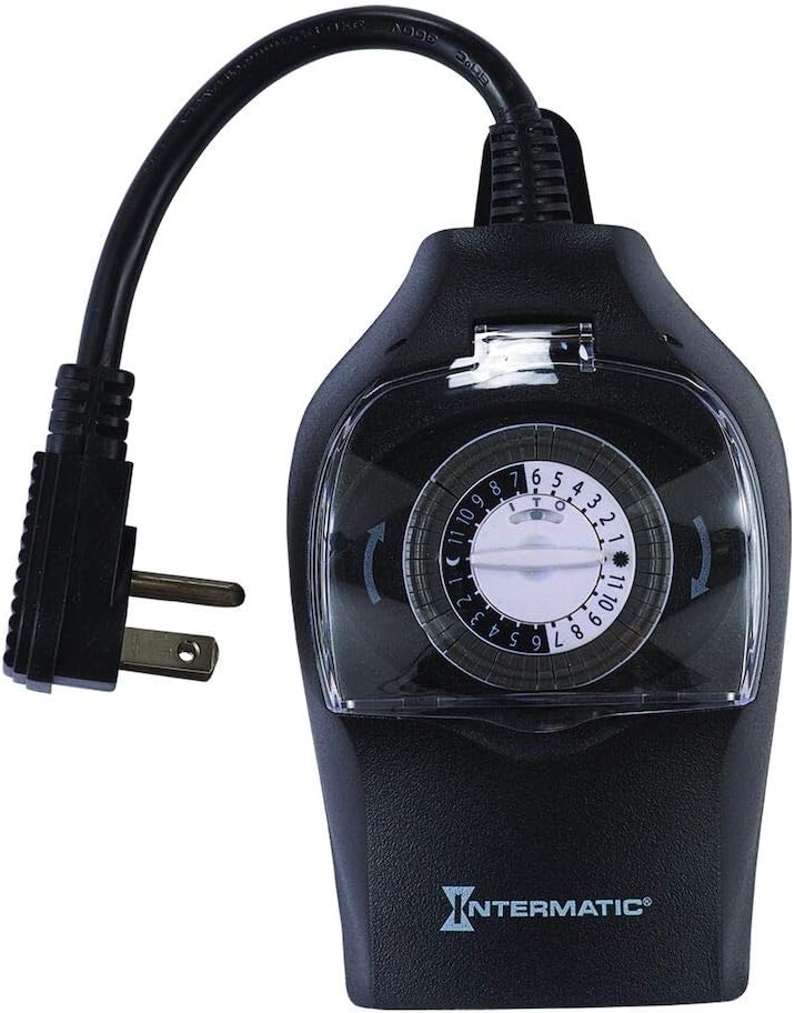Intermatic HB35K 24 Hour 10-Amp Outdoor Timer for Decorations and Lights, Weatherproof