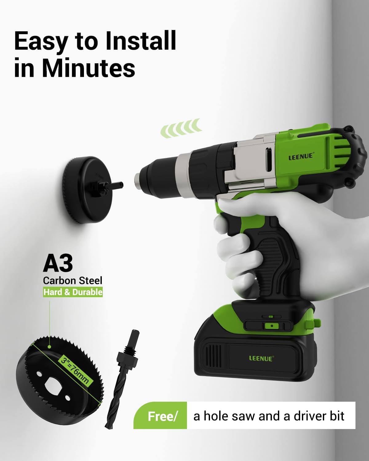 in Wall Cable Management Kit for Wall Mounted TV, Slim Round Wall Cable Pass Through with Hole Saw Drill Attachment for Easy Installation, White 2-Pack