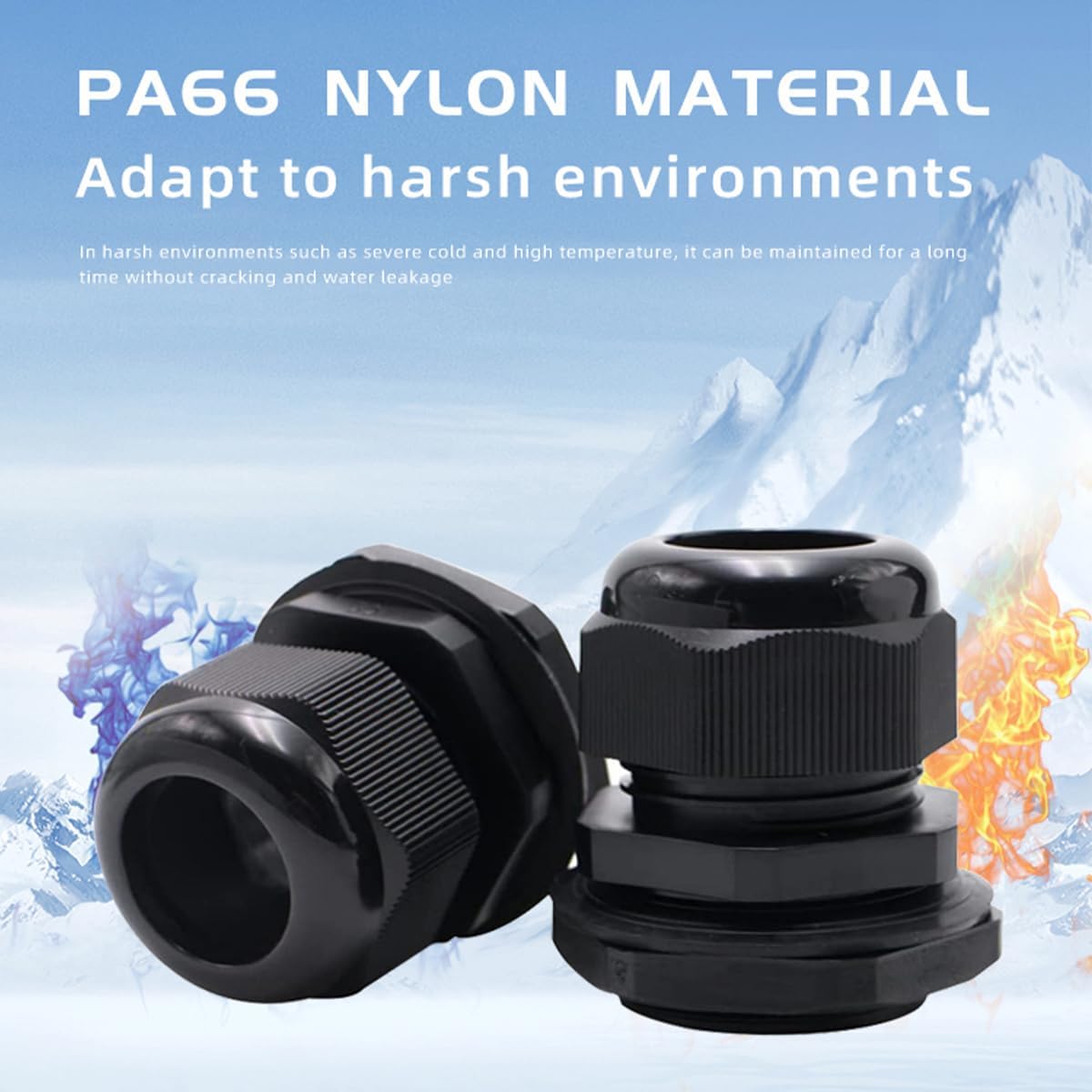 Cable Glands-PENGLIN 10PCS NPT Nylon Cable Connector 1-1/4", 1-1/2'', 1'',2'', Strain Relief Cord Connector With Gaskets, IP68 Waterproof Adjustable Locknut