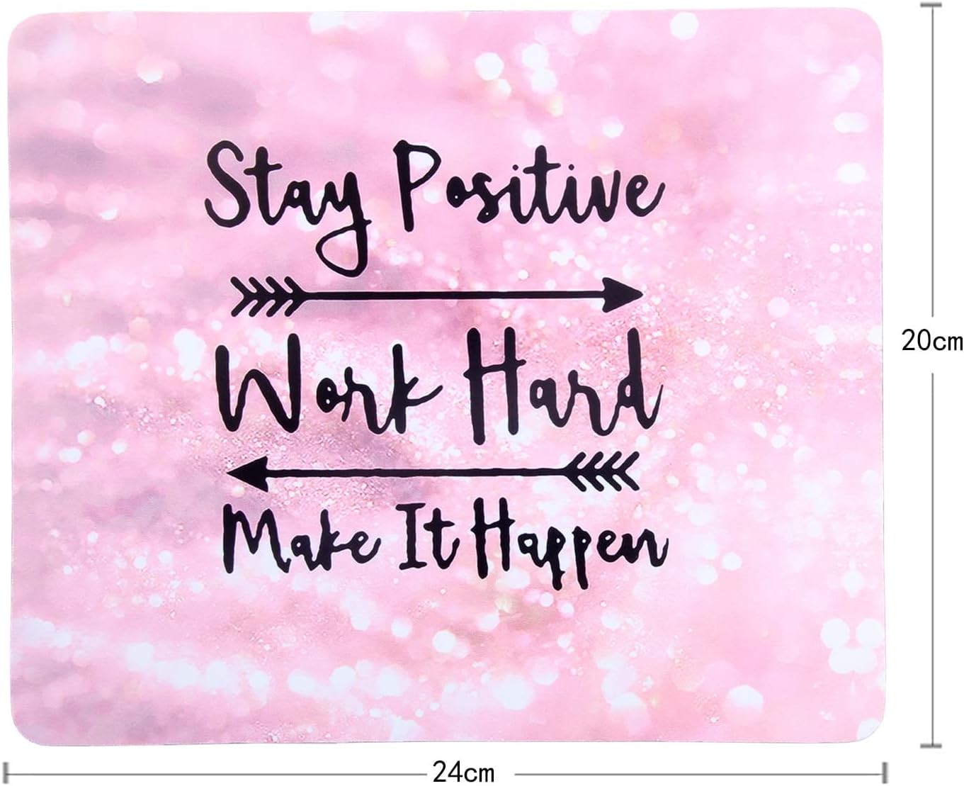 Mouse Pad, Gaming Mouse Pad, Non-Slip Rubber Base Mouse Mat with Designs for Laptop, Computer & Office, 9.5 x 7.9 x 0.12 inches (Pink Letter)