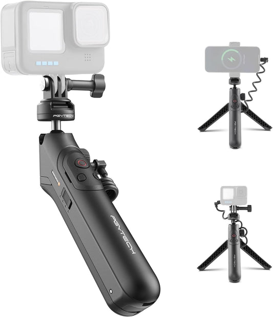 PGYTECH CapLock MantisPod Power for Gopro, Charging Handle Grip Mount with Remote Control, 5000mAh Battery Power Selfie Stick, Vlog Attachment Tripod Monopod Bank for Gopro 13/12/11/10, Phone