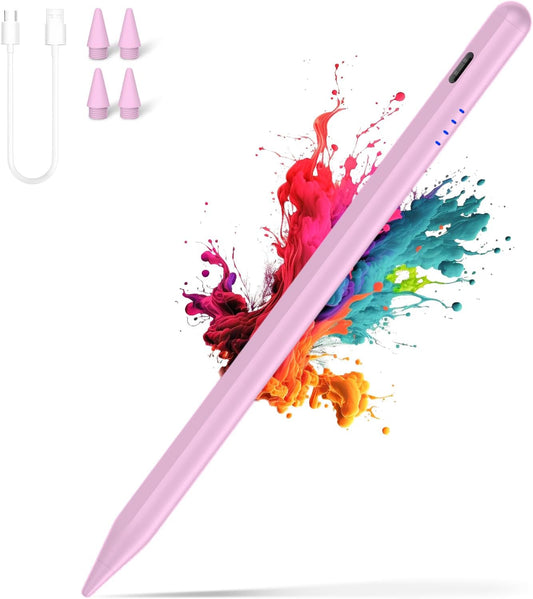 Stylus Pen for iPad (2018-2025),20 Mins Fast Charge for Pad Pencil with Tilt Sensitivity & Palm Rejection,Compatible with iPad 6/7/8/9/10/A16, Air3/4/5/M2/M3, Mini5/6, Pro 11"/12.9"/M4,Pink