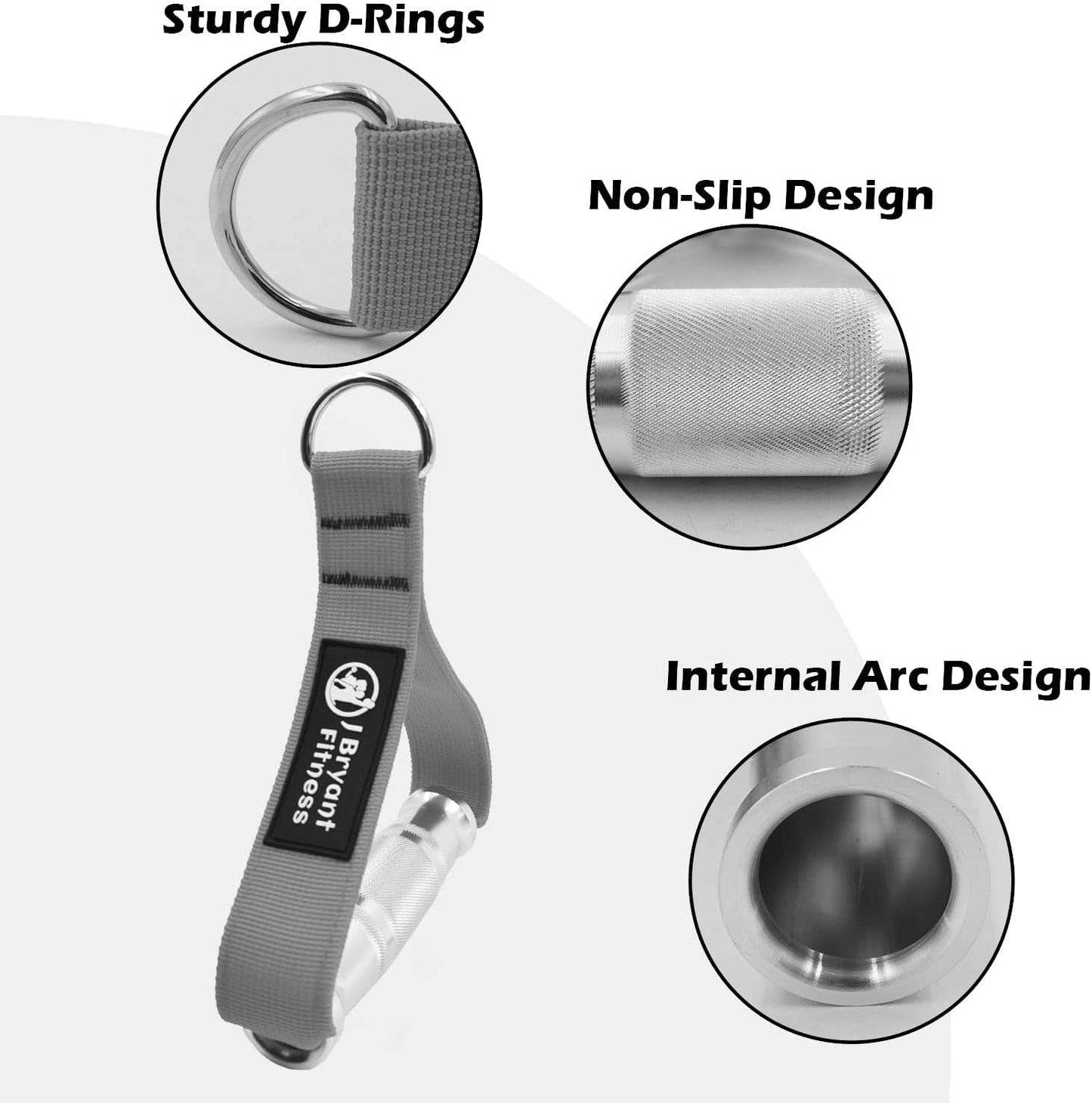 J Bryant Fitness Metal Gym Handles for Cable Machine Attachment Heavy Duty Aluminum Alloy Handle Grips Durable Workout Handles for Resistance Bands Pulley LAT Pull Down System